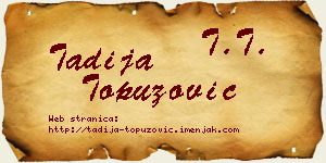 Tadija Topuzović vizit kartica